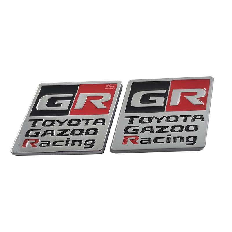 1pc Stiker Emblem Logo GR Toyota Gazoo Racing Bahan Metal Untuk Bagasi Belakang Mobil GR