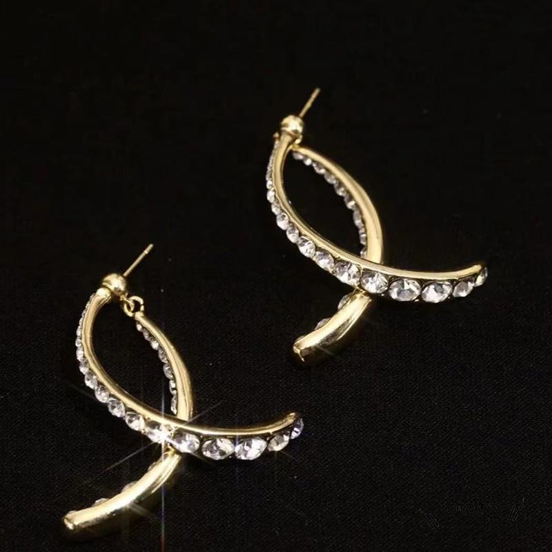 Anting Tusuk Silver S925 Desain Salib Hias Berlian Imitasi Untuk Wanita - ol2