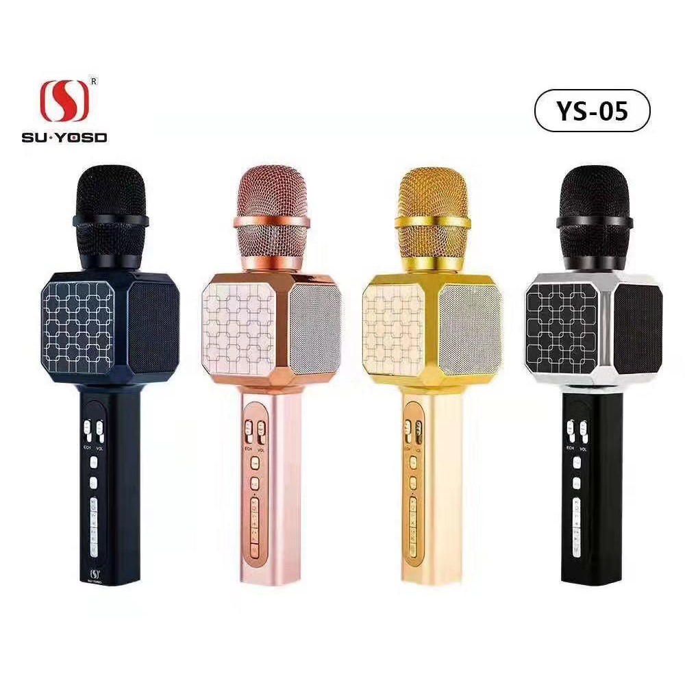 YS 05 Mic Wireless Bluetooth Karaoke LED RGB Microphone Speaker KTV Efek USB Player Q7 Q9