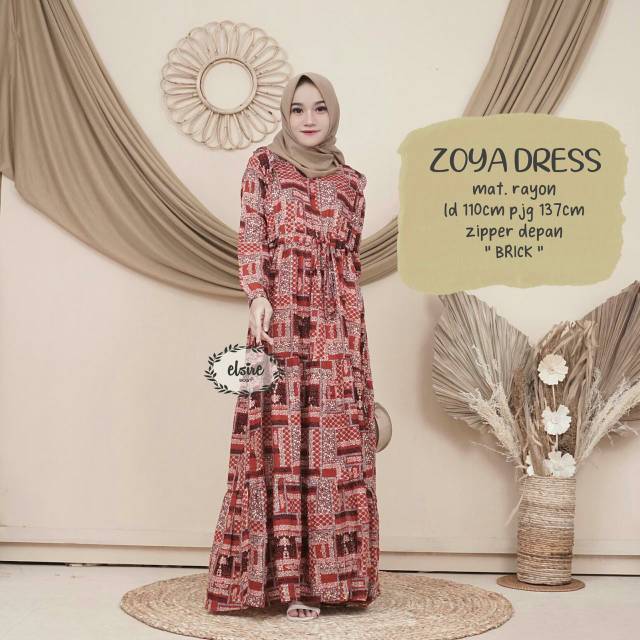 Zoya Gamis Wanita / Dress Katun Rayon