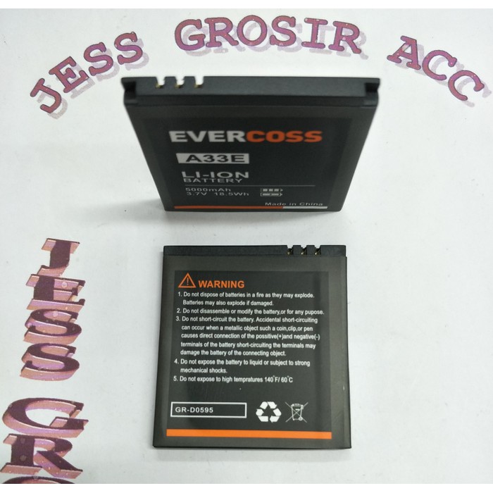 Baterai Battery Batre Double Power Evercoss Evercross Cross A33E / E60 - Hitam