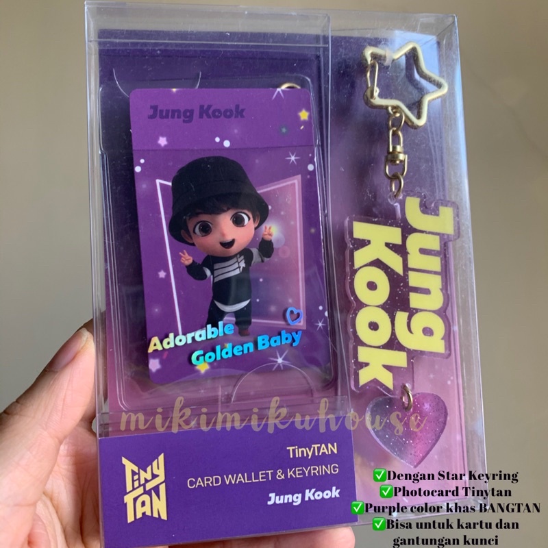 TINYTAN CARD WALLET KEYRING BTS OFFICIAL BT21 KARTU DOMPET KEY RING GANTUNGAN KOREA MONOPOLY POCKET