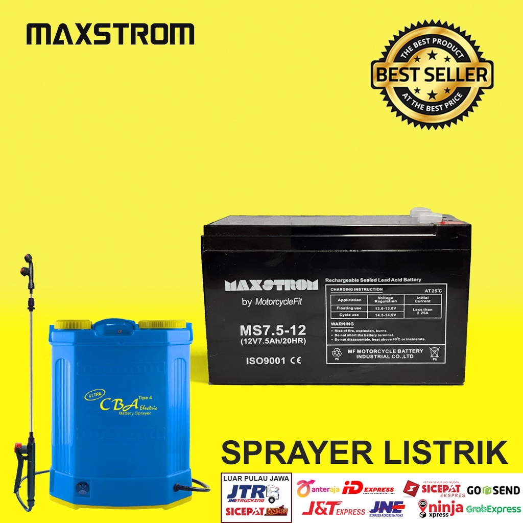 Aki sprayer listrik 12V 7.5Ah Aki VRLA MAXSTROM MS7.5-12