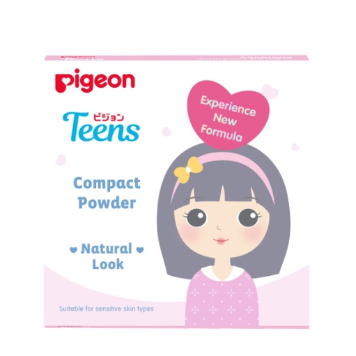 PIGEON Teens Compact Powder Natural Look 14Gr / Bedak Padat Remaja