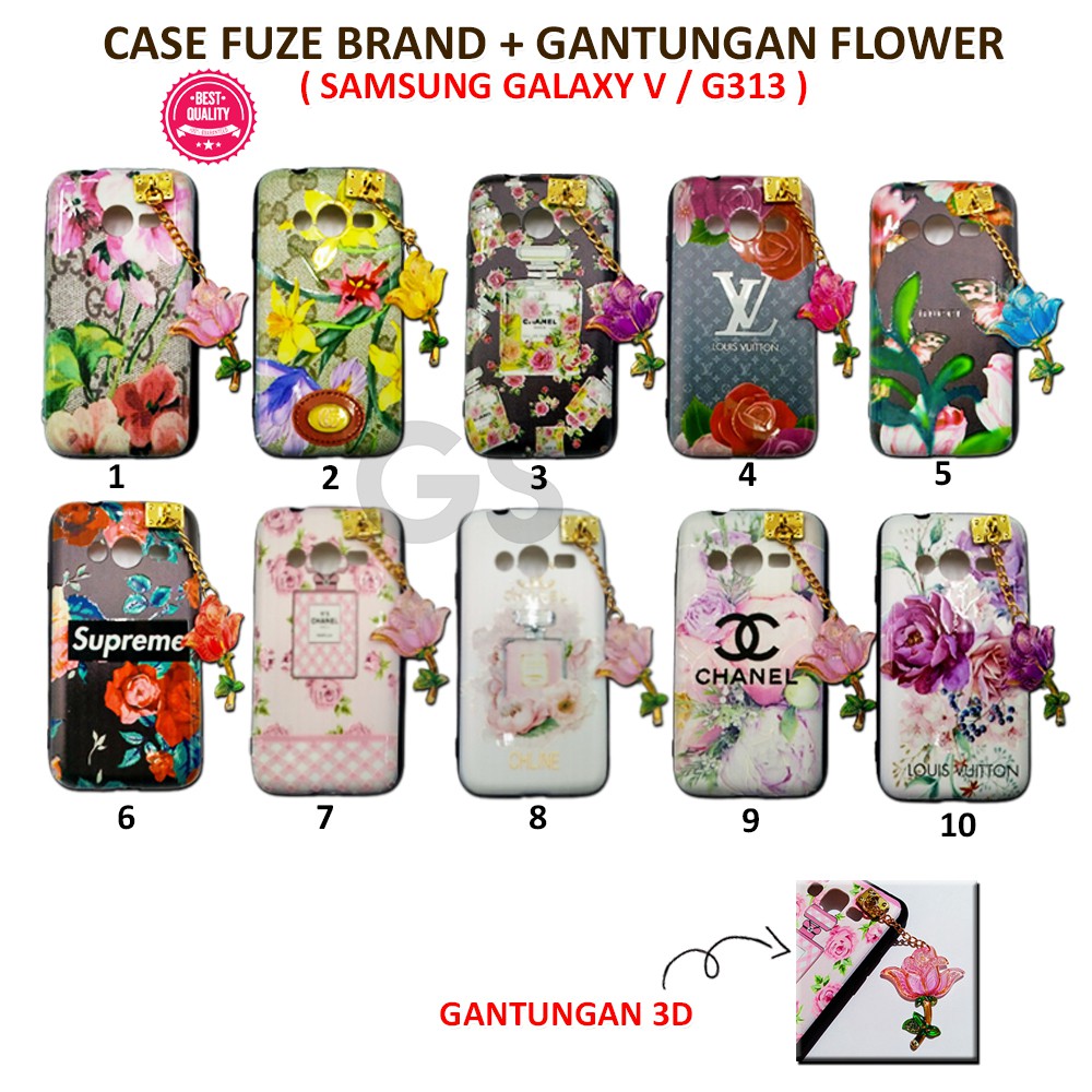 Case SAMSUNG G313 Galaxy V Case Fuze Glass Plus Popsocket Karakter Lucu