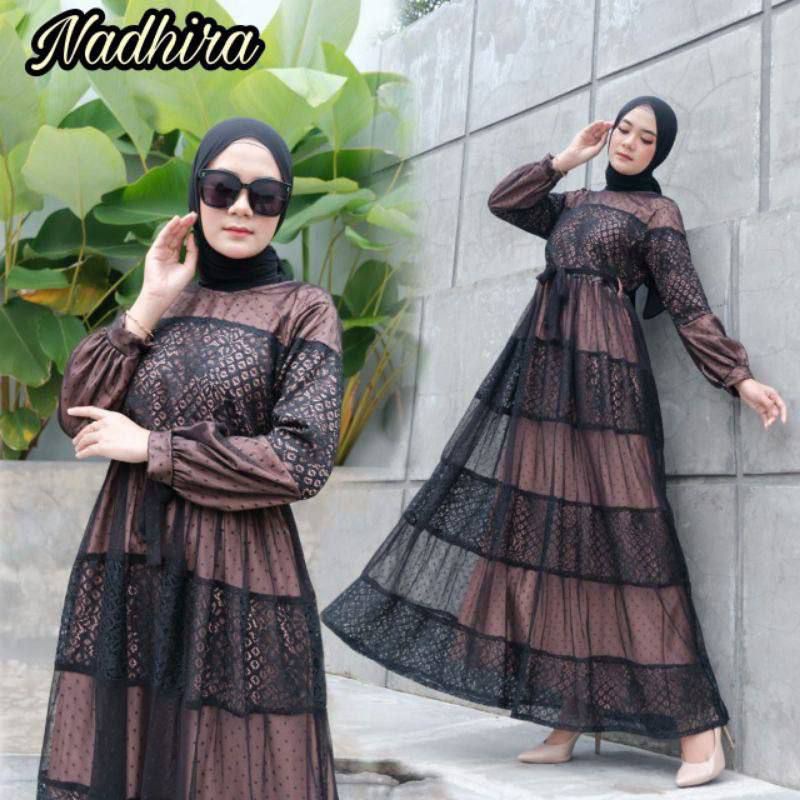 GAMIS BROKAT NADHIRA / BAJU MUSLIM PESTA MEWAH / GAMIS BRIDESMAID / DRESS BRIDESMAID