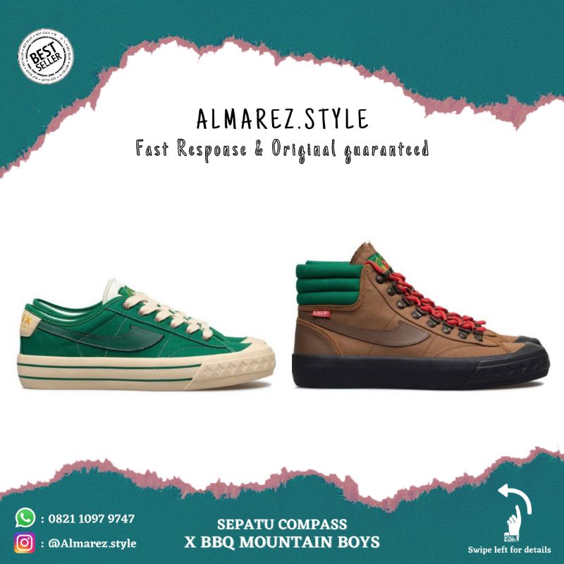 Compass BMB Low The Burger Style , Hi Cabin , Slip-On Smoking Kills & UNKL 3.4.7- Size 40, 41