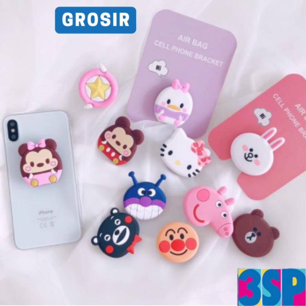 3SP | AH02 Popsocket Griptok Handphone Berbagai Karakter Kartun Lucu Import Murah Grosir