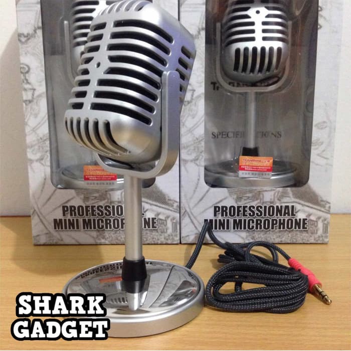 Microphone Eksternal Classical Vintage Retro for Hp / Laptop Mic Kabel