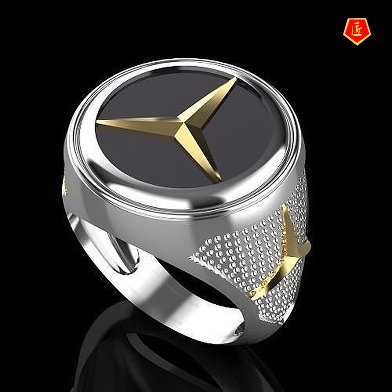 [Ready Stock]Creative Car Logo Men's Ring Punk Hip Hop