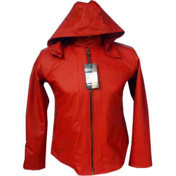 Jaket Kulit Sintetis Wanita Hoodie