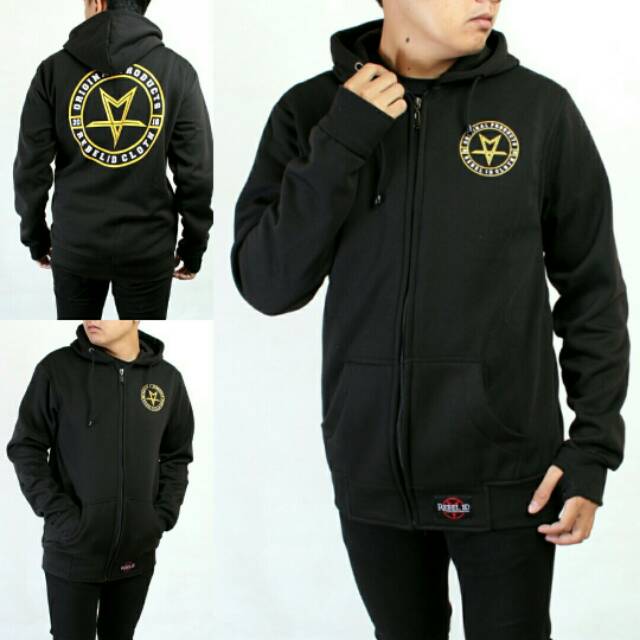 jaket zipper | hoodie | BLACK | REBEL ID