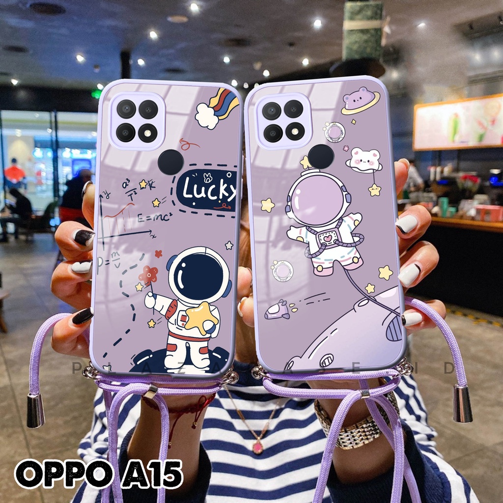 Softcase Glass Kaca + Tali - K110 -  For Oppo A15 A54 A16 A5S RENO 5 RENO 5F RENO 6 - Case Lucu - Case Oppo A54 - Casing Hp Oppo A16 - Casing Hp Oppo A15 - Kesing Oppo A5S - Softcase RENO 5 - Casing RENO 5F - Sarung Hp RENO 6 4G - Case A54 - Plazacase