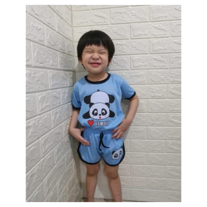 VF-Setelan baju playful colour anak karakter panda / setelan anak unisex