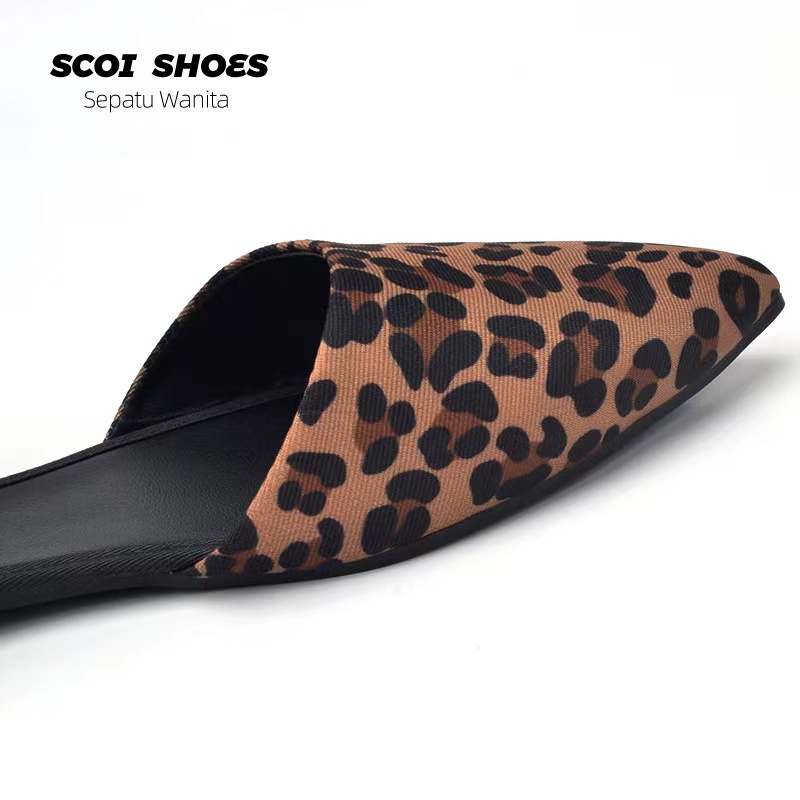 Sepatu Flatshoes Wanita Model Leopard Print Wanita Import Terbaru - Scoi