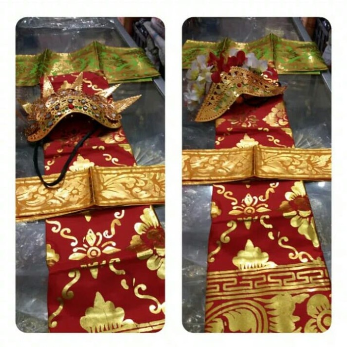 ANAK-NASIONAL-ADAT-PAKAIAN- BAJU ADAT BALI ANAK PEREMPUAN + MAHKOTA + RAMBUT CEMARA -PAKAIAN-ADAT-