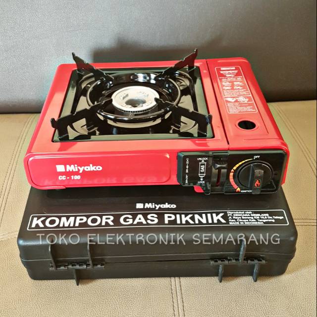 MIYAKO CC 100 dan CC 200 KOMPOR GAS PORTABLE PORTABEL PIKNIK DENGAN KOPER UNTUK TRAVEL MENDAKI