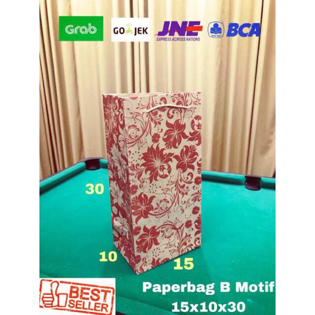 

PaperBag Botol | Tas Kertas Botol | Goodie Bag Botol Kertas Size L Motif Batik