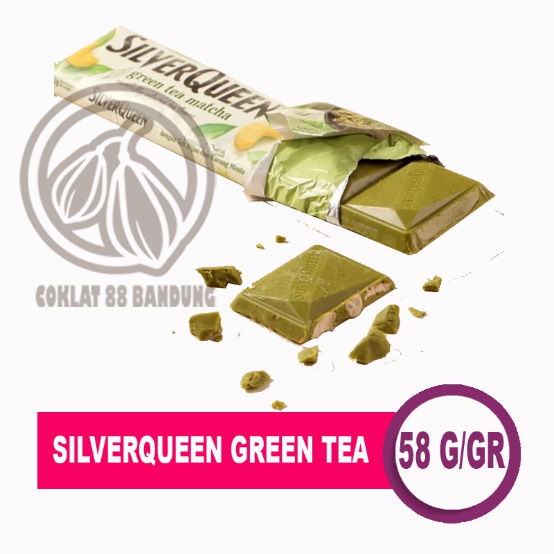 

SILVERQUEEN GREEN TEA 58GR, SILVER QUEEN 58 GRAM MATCHA 58G COKLAT, COKELAT SILVERQUEEN BESAR 58 GR