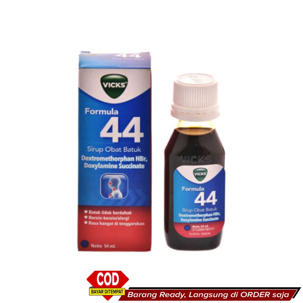 Best Seller Obat Batuk Kering Berdahak Gatal Tenggorokan AMPUH ~ Obat Sirup Formula 44 Batuk Dewasa 
