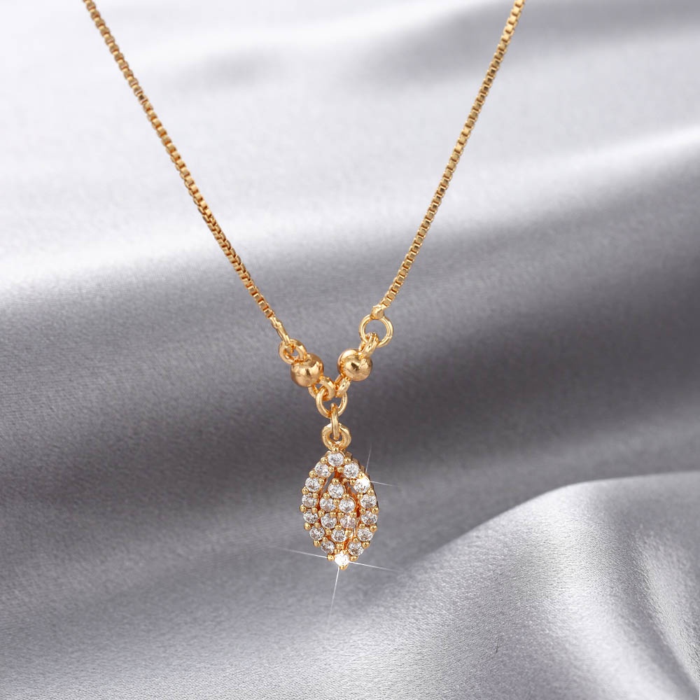 Y014 [COD✔] Kalung Wanita Titanium Anti Karat Berlian Liontin Klavikula Rantai Berlian Aksesoris Fashion Kalung Perhiasan Emas