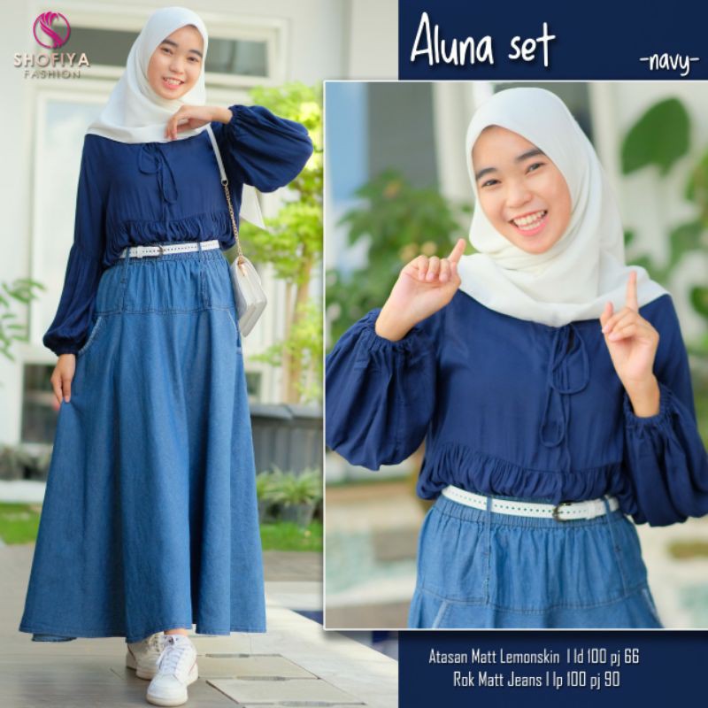 Aluna Set By:Sofiya/Gamis/Tunik/Gamis Murah/Tunik Murah/Fashion Muslim Wanita Set