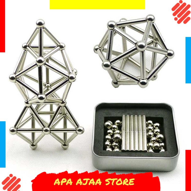 Paling Dicari ! ZY Mainan Magnetik Steel Metalic Stick and Bucky Balls - 005