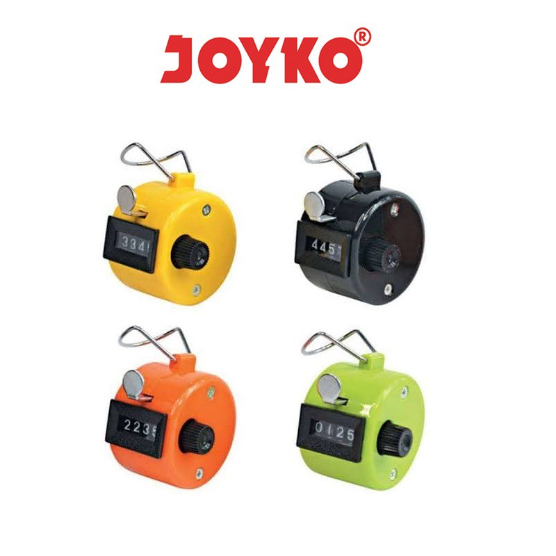 JOYKO HC-5 Hand Tally Counter Alat Hitung Cepat Zikir Manual 4 Dgit Warna HITAM HIJAU KUNING ORANGE