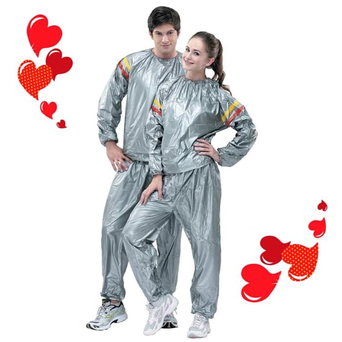Baju Olahraga Sauna Suit Set Pakaian Olahraga Jogging Ampuh Membakar Lemak