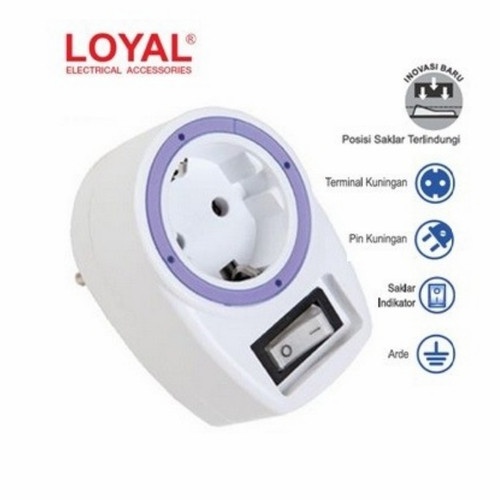 LOYAL Steker LY-932 Stop Kontak Extension plus Saklar ON OFF 1 Lubang