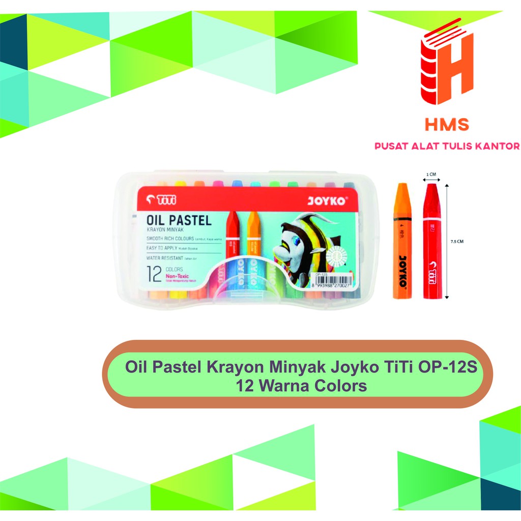 

Oil Pastel Krayon Minyak Joyko TiTi OP-12S 12 Warna Colors