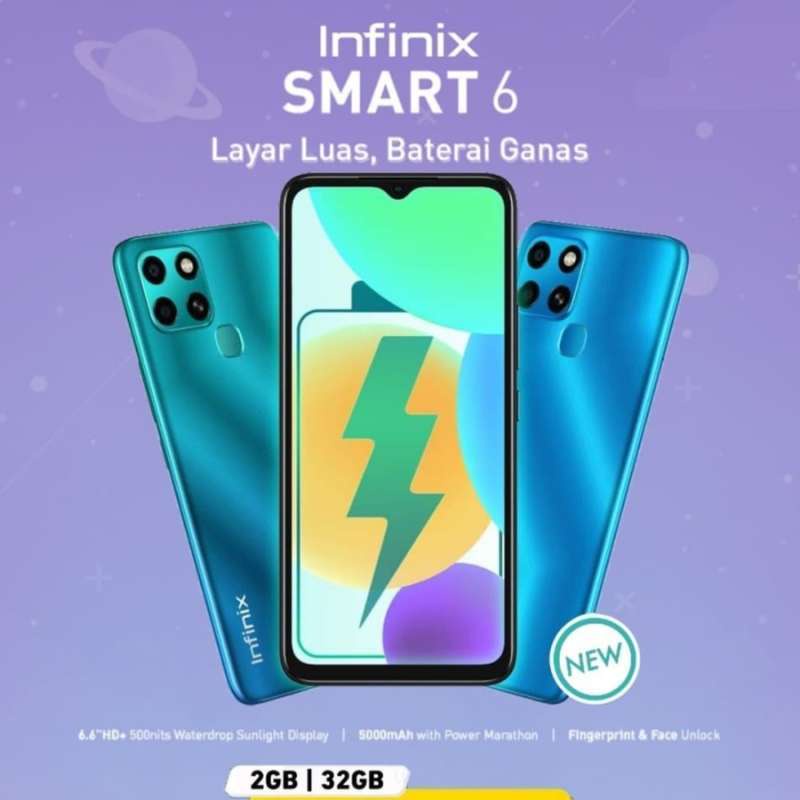 Infinix Smart 6 2/32 GB NFC dan 3/64 GB Garansi resmi 1 tahun