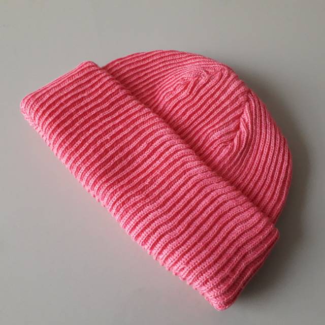 (COD BBISA BAYAR DITEMPAT) SHORT BEANIE HAT SKATE HOT PINK,KUPLUK RSJUT PINK