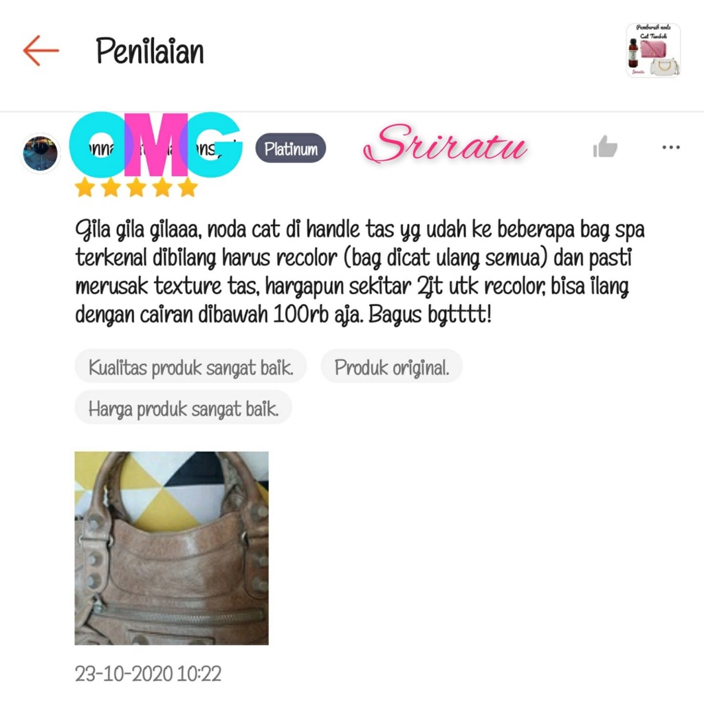 PAKET PEMBERSIH NODA TAS KULIT/SINTETIS/KANVAS