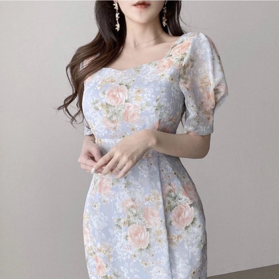 CASUAL OFFICE MIDI MERMAID CHIFFON DRESS KOREAN FASHION STYLE NEW