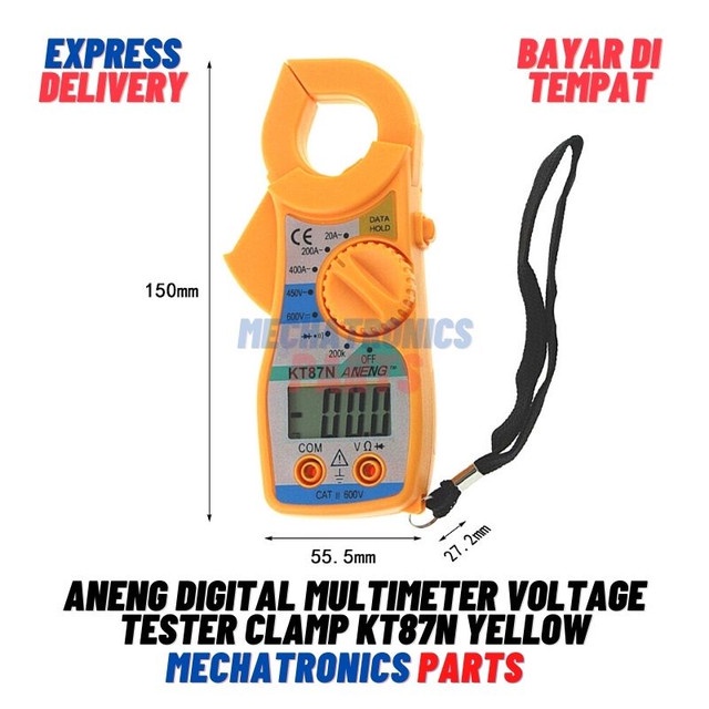 [5666] ANENG Digital Multimeter Voltage Tester Clamp KT87N Yellow