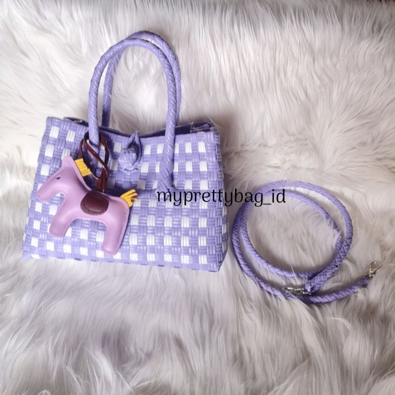 (TANPA ACCESORIES) READY LUNA BAG Mini Patty Plus Strap Tas Jali Tas Jaly Tas Anyaman Plastik Premium