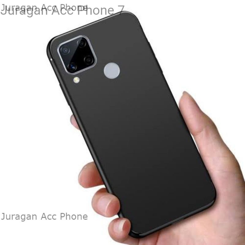 Soft Case Blackmatte Realme C12 Casing Silikon  Black Matte Hitam Polos Realme C12 Original