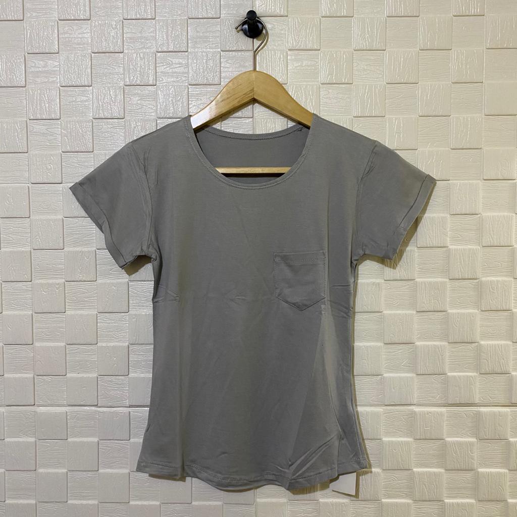 atasan kaos oval kantong polos lengan pendek wanita kaos atasan kaos oval kantong polos lengan pendek wanita kaos