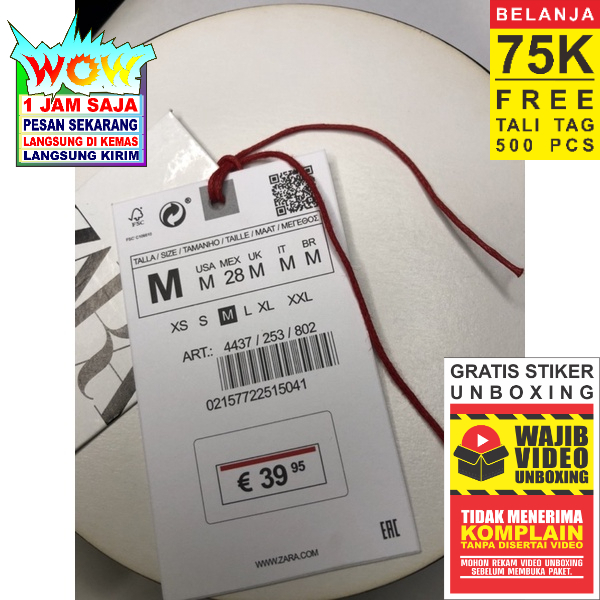 

TALI HANGTAG KOREA RED MATTE PREMIUM MIN CO 200X DIKIRIM 200PCS