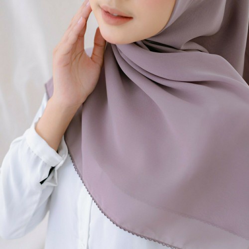 Kerudung Segiempat Bella Crochet Ansania PollyCotton Jilbab Bella Butik Hijab Segi Empat Rumah Hija'b-1