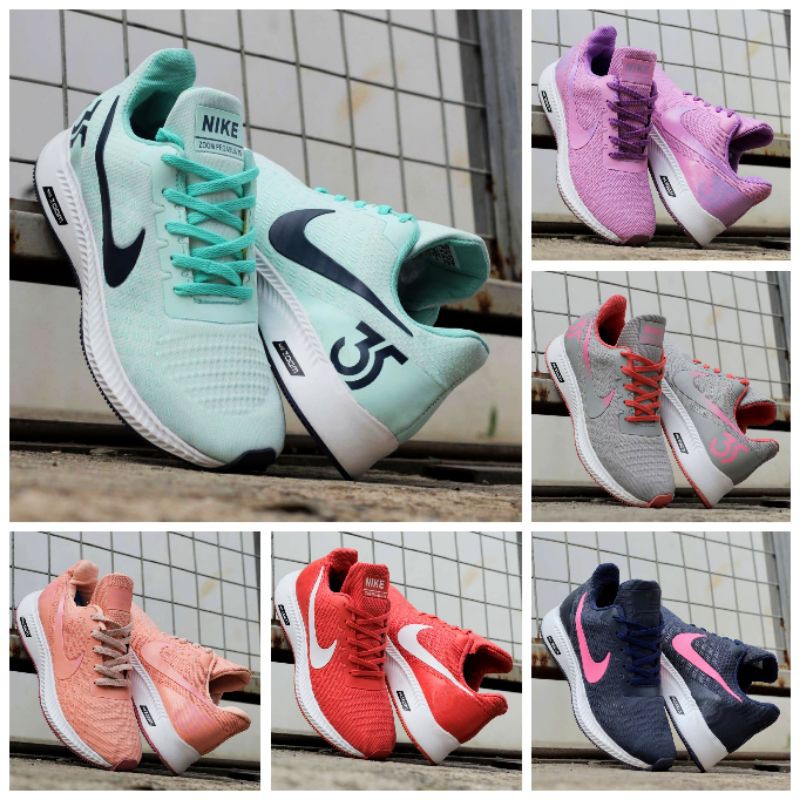 TERBARU ! SEPATU SNEAKERS OLAHRAGA WANITA NIKE AIR ZOOM PEGASUS 35 TURBO PARTICLE TOSCA PREMIUM