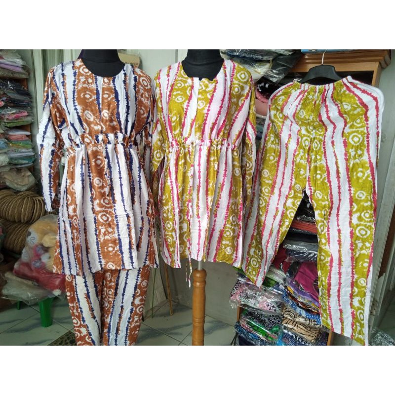 setelan rayon santung tunik