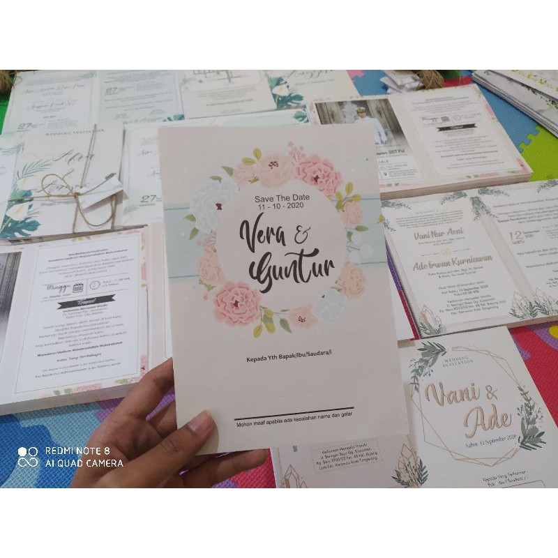 Undangan Cetak Pernikahan Gratis Foto | Art Paper 001