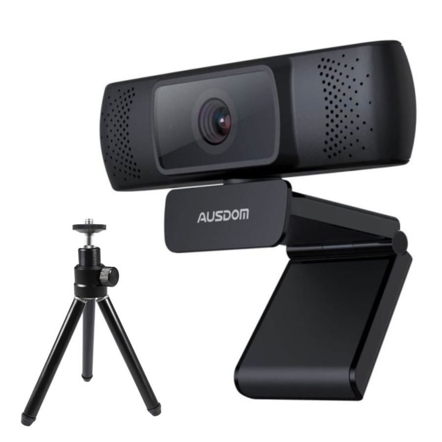 AUSDOM WEBCAM 1080P 12MP + AUSDOM TRIPOD WEBCAM BUNDLE - AF640 + LT1