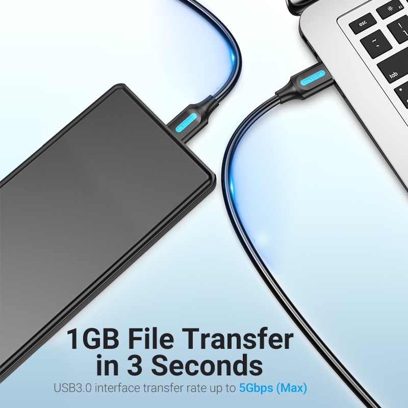 Vention Kabel Data / Charger Micro B Usb 3.0 Kecepatan Tinggi 5gbps Fast Charging 3a Untuk Hard Disk Eksternal