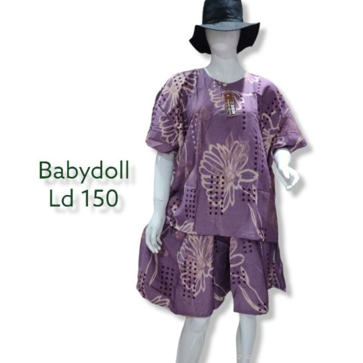 GROSIR (ET1) Setelan Pendek Jumbo LD 150 | Setelan Celana Pendek Super Jumbo | Babydoll Pendek LD 15