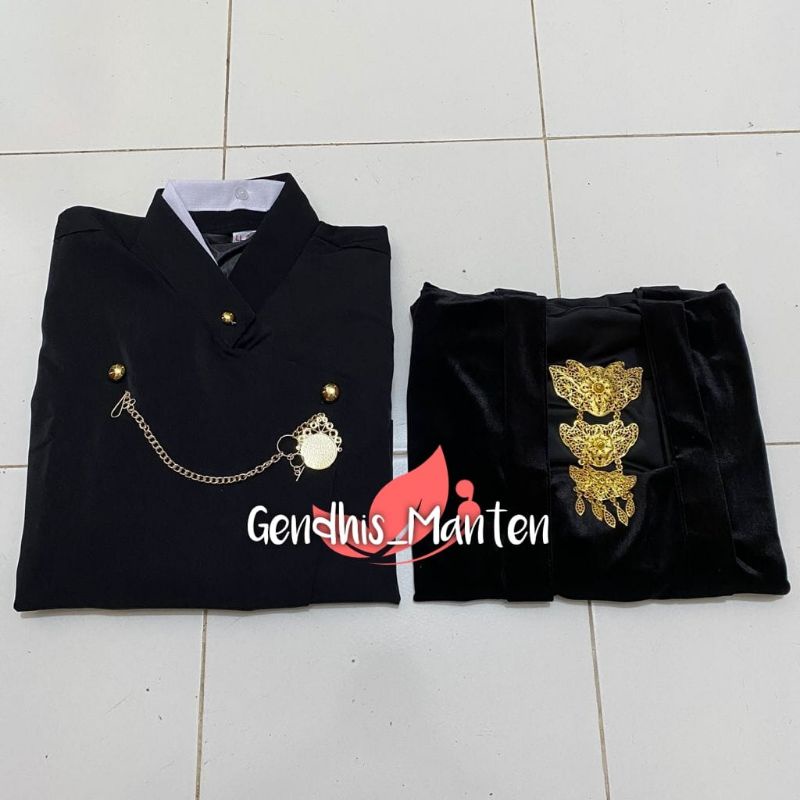 [Baju Jawa] Beskap Solo + Kebaya Kutubaru, Polos