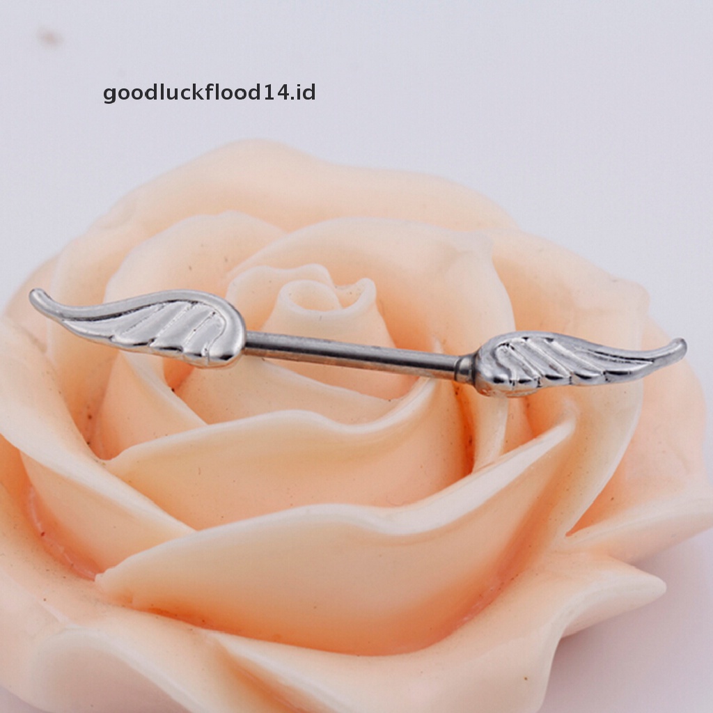 [OOID] New Sexy Angel Wings Feather Body Nipple Bar Barbell Piercing Ring 14G Jewelry ID