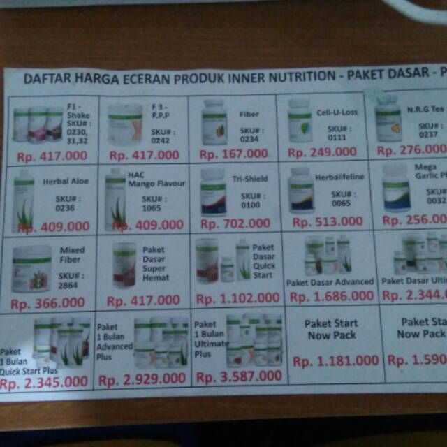 Herbalife Daftar Harga Produk2 Lengkap Shopee Indonesia